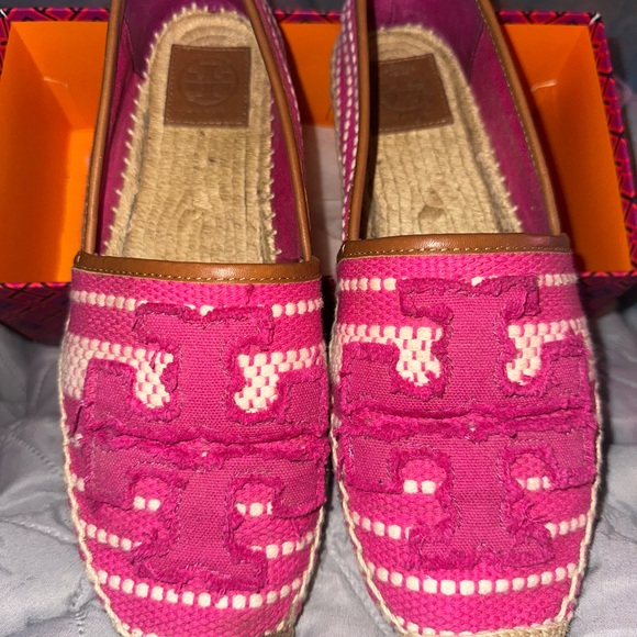 Tory Burch Shoes - Tory Burch Pink and Cream Espadrilles